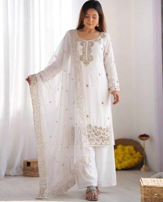 stylish embroidery beads work kurta set 3