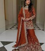 New trendy latest designer embroidery kurta set