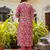 Floral printed pure cotton round neck kurta trouser and dupatta set
