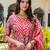 Floral printed pure cotton round neck kurta trouser and dupatta set