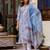 Floral printed pure cotton v neck kurta trouser and dupatta set