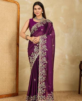 Women’s Purple Designer Saree 1