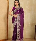 Women’s Purple Designer Saree