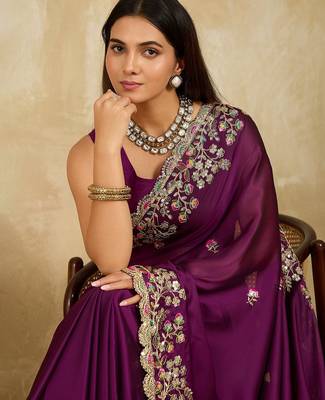 Women’s Purple Designer Saree 2