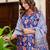 Floral printed pure cotton round neck kurta trouser and dupatta set