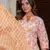 Floral printed pure cotton v neck kurta trouser and dupatta set