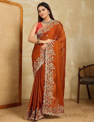 Women’s  Brown Designer Saree 1