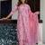 Floral printed pure cotton v neck kurta trouser and dupatta set