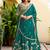 Teal Green Silk blend Thread Embroidered Lehenga Choli