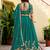 Teal Green Silk blend Thread Embroidered Lehenga Choli