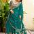 Teal Green Silk blend Thread Embroidered Lehenga Choli