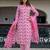 Floral printed pure cotton round neck kurta trouser and dupatta set
