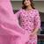 Floral printed pure cotton round neck kurta trouser and dupatta set