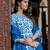 Floral printed pure cotton v neck kurta trouser and dupatta set
