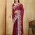 Women’s Maroon Floral Embroidered Saree