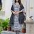 Floral printed pure cotton v neck kurta trouser and dupatta set