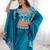 Teal Blue French Crepe Dhoti Set with Embroidered Choli & Shrug 