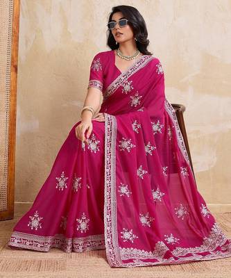 Heavy Embroidered Party Wear Saree 2