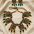 Gold plated-tone lotus motif jhumki necklace set with emerald-green accents