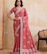 Heavy Embroidered Party Wear Saree