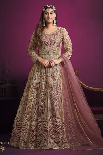  PINK sequin embroidered GOWN 