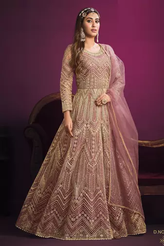  PINK sequin embroidered GOWN 