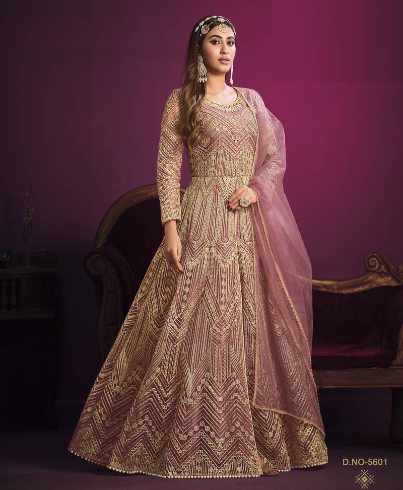  PINK sequin embroidered GOWN 