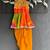 Multicolor printed georgette lungi skirt set
