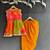 Multicolor printed georgette lungi skirt set