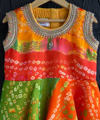 Multicolor printed georgette lungi skirt set 5