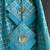 Turquoise blue embroidered cotton silk gharara set
