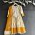 Off white marigold printed cotton silk anarkali set