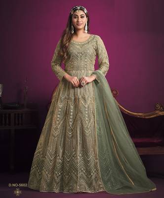 DEEP GREEN sequin embroidered GOWN  2