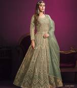 DEEP GREEN sequin embroidered GOWN 