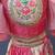 Coral pink beige printed cotton lehenga set