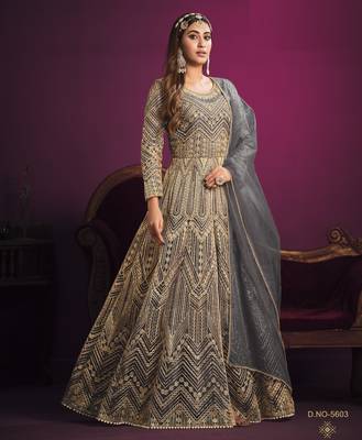 GREY sequin embroidered GOWN  3