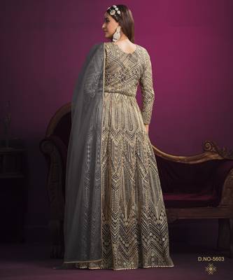 GREY sequin embroidered GOWN  4