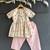 Off white lotus printed cotton silk kurti set