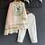 Off white embroidered cotton silk kurti set
