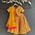 Mustard yellow embroidered cotton silk lehenga set