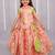 Peach printed cotton silk lehenga set
