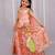 Peach printed cotton silk lehenga set