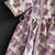 Off white purple printed cotton silk kurti set