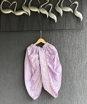 Off white purple printed cotton silk kurti set 5