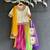 Multicolor printed cotton silk lehenga set