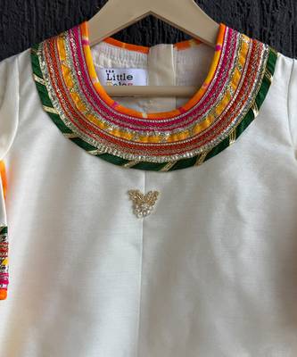 Multicolor printed cotton silk lehenga set 5