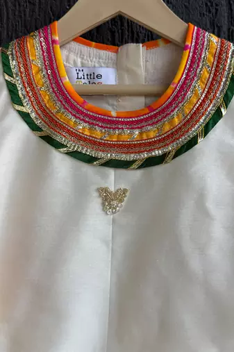Multicolor printed cotton silk lehenga set