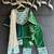 Emerald green teal blue printed cotton silk kurti set
