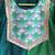 Emerald green teal blue printed cotton silk kurti set