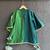 Emerald green teal blue printed cotton silk kurti set